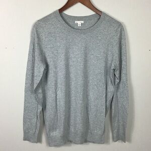 Gap silver Grey crew neck knit sweater cotton silk blend size large